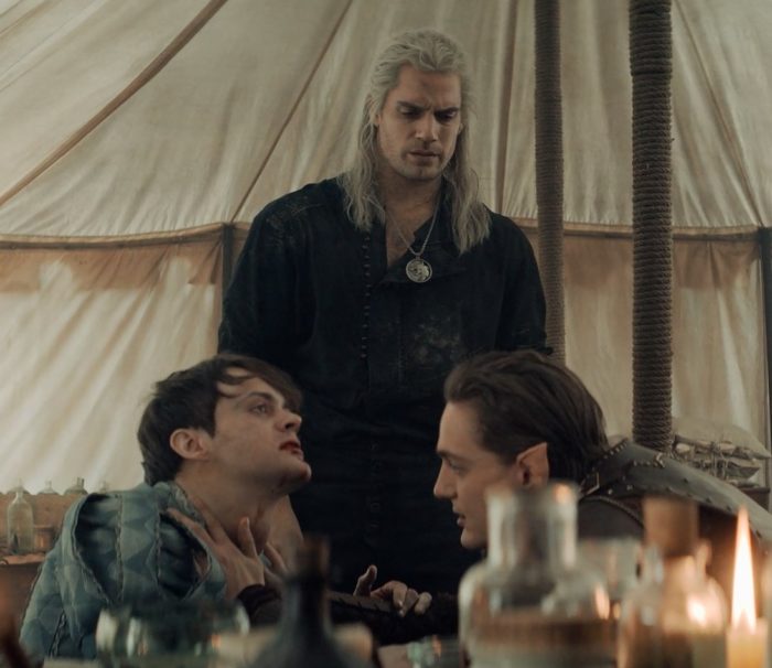 The Witcher S01E05 -07 Jaskier and Geralt meet Chireadan the Elf Healer